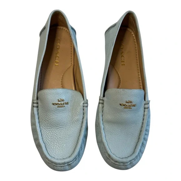 Coach Sky Blue Leather Loafers - Picture 2 of 4